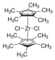 Bis(pentamethylcyclopentadienyl)zirconium dichloride - CAS:54039-38-2 - Decamethylzirconocene dichloride, Zirconium, dichlorobis(1, 2, 3, 4, 5-pentamethyl-2, 4-cyclopentadien-1-yl)-, (Me5Cp)2ZrCl2